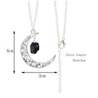 Keusn Prirodna hraparna ogrlica za kamena retro legura Moon ogrlica ženske ogrlice muške ogrlice