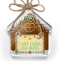 Ornament ispisano jedno oboljeno volim uskršnje jaje Hunts Uskršnji pilić lice božićno neonblond