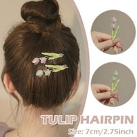 Mini tulip cvijet za kosu za kosu za žene za kosu nakit za kosu FAIR METAL C6E3