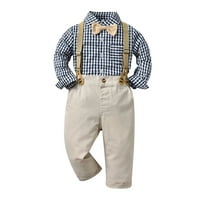 Dječja odjeća Toddler Baby Boys Gentleman Bowie Veine Majica TOPS + suspender hlače Outfits Chmora