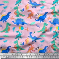 Soimoi White Japan Crepe saten tkanini balon & Dinosaur Kids odštampana tkanina od dvorišta