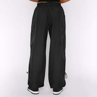 CETHRIO piling hlače za žene plus veličine sa džepovima Čvrste crne hlače veličine m