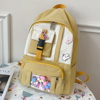 Ležerni ženski ruksak modne školske torbe sa medaljima privjesak za sportski ruksak za laptop, žuti