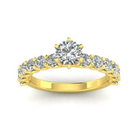 Sertifikovani 2,00ctw Diamond Solitaire zaručni prsten u 14k žutom zlatu