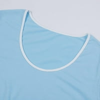 SOLACOL vrhovi kratkih rukava za žene za žene casual bluza Crewneck Solid Boja kratka rukava Top košulje