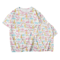Majica za tiskanu zeko otisnuta djeca za odrasle za odrasle Crew vrat, šareni uskrsni jaja barusne majice