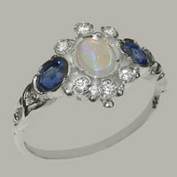 Britanci izrađeni sterling solidni srebrni prsten sa prirodnim i dijamantnim ženskim prstenom - Opcije