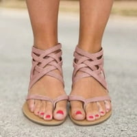 Modna ženska ravna ljetna patentna obala otvorena otvorena cipela za prozračnu sanduku ružičaste