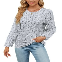 Zodanni žene vrhovi cvjetni ispis tunika bluza labava majica Elegantna majica za tee Crna XS