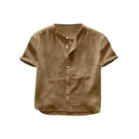 Sanviglor Mens Ljetni vrhovi gumb down bluza s kratkim rukavima T majica sa slobodnim majicama za odmor