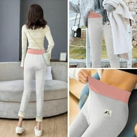 Guste ruke obložene pantalone za žene sa džepovima Termičke visokog struka joga hlače tople vježbanje