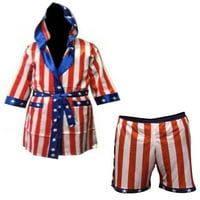 Američka zastava Boxer kostim ogrtač i kratke hlače Rocky Balboa Creed Adonis Apollo USA