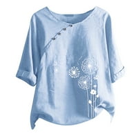 Gotyoo Proljeće Vrhovi modni ženski casunski gumb cvjetni print kratkih rukava majica bluza svjetla