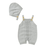 Rovga Baby Knit Romper Cotton bez rukava Dječak Džemeter Džemper sa čekup s kaputa za kapice Set set kawaill dječja odjeća
