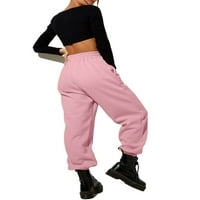 Colisha dame jogger hlače visoke strugove sa džepovima pantalone sa dnevnim boravkom Sports Sports Solid