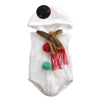 Baby Boy Girginje Božićni komad snijeg snjegovići šal za snjegoviće postavljačima Onceies Godysuit topla