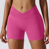Leylayray ženske hlače Ženska rastezanje visokog struka Trčanje Teretane Hlače Yoga Hlače Solidne boje Sportska elastična struka Shars Hot Pink L