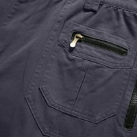 Zkozptok teretni pantalone za muškarce veliki visoki gumb Muti-džepovi na otvorenom Solid Jogger Dukserice,