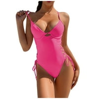 Gotyou kupaći kostim modne žene bikini solidna kostim kostim u šupljini ležerni kupaći kostim vrući ružičasti l