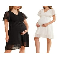 Cathery Women plus veličina labava trudnička haljina, običaj kratkih rukava V-izrez Materinsku haljinu