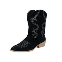 Daeful Dame Cowgirl Boots istaknut vemperi za veperan za vezeru vezene cipele gležnja na otvorenom retro