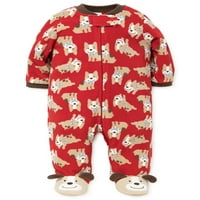 Doggie Blaket Sleeper-Boys zimski footie pidžamas štene noge crveno-24mth novorođenčad fleece padžama za dječake