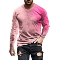 Muški duks 3D linije Print okrugli vrat Modni pulover s dugim rukavima Izdržljivi prozračni vanjski casual fit proljetni jesen bluza ružičasta xxl