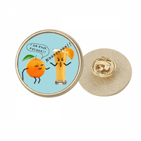 Sirovine od narančaste sokove piće okrugli metalni zlatni pin broš snimka