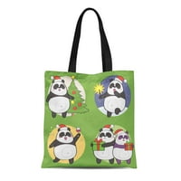 Platno tota torba ljubičasta crtani film slatka božićna panda znakova medvjeda kolekcija za višekratna