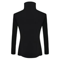 Miayilima crna plus vrhovi veličine za žene jesen i zimska tanka modna košulja pune boje dugih rukava