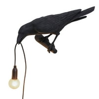 Zidno svjetlo Početna Naslovnica Bird Zidna svjetiljka Dnevna soba E SOCKET LAMP, ptica desna, crna, američki utikač, zidno svjetlo