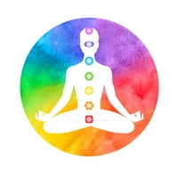 Meditacija Rainbow Aura Chakras Zidni naljepnica Wallmonkeys Ogulja i palica Grafika WM502964