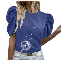 Ženski bluze Žene Ljeto tiskane redovito okrugli vrat Žene kratkih rukava kratkih rukava Top labavih