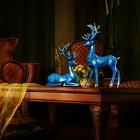 Nordic Style Resin jelena figurica Dekor origami Elk Pribor Zatvoreni kipar ukrasi za godišnjicu dom i vrtni pokloni Kafić Plava