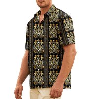 Fraigo muške luksuzne tiskane košulje svilene poput satenskog gumba dolje haljina za zabavu majica, veličine -8xl