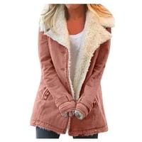 CPTFADH Ženske jakne i kaputi Women Plus size Zimska topla kompozitna plushbutton reverska jakna