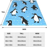 Slatki pingvini na životinjskom uzorak runo bacajte pokrivač ultra mekani ugodan ukrasni flanel pokrivač
