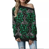 Pulover džemperi za žene bluze i vrhovi ženski modni Halloween tiskani bluza s dugim rukavima casual
