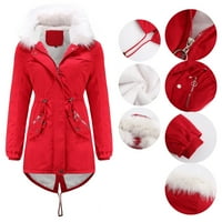 Ženski puffer prsluk tople udobne zimske jakne za žene crvene xl