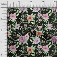 Onuone pamučne kambričke tkaninske akvarelore od listova i boion cvjetni ispis tkanine sa širokim dvorištem