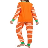 Sunitor Halloween Porodica Podudaranje pidžama Set Stripe bundeve okrugli vrat Dugih rukava Hlače