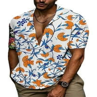 Niveer muškarci vrhovi gumb dole majica rever vrat Ljetne košulje Redovna fit bluza Majica kratkih rukava