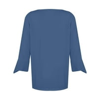 Plus veličine materinske vrhove materinstvo čvrste boje zvona zvona s rukavnim rukavima tuničke majice s plavim