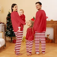 Crvena prugasta plus veličina Božićne pidžame organski pamuk PJS Xmas božićni dugi rukav PJS veličina