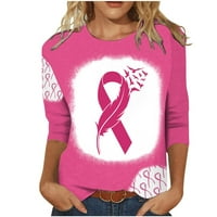 Olyvenn ženske košulje od karcinona dojke pero ružičaste vrpce Print pulover dnevno udobno labave majice