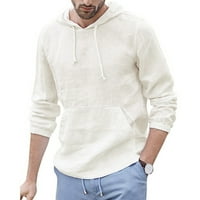 Muška majica Grafički baggy pamučni posteljirani džep s kapuljačom s dugim rukavima retro vrhovi majica za muškarce