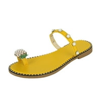 Slip cipele, papuče za žene Žene Ljetne sandale Dame Ananas Sandale Clip Toe Flip Flops Boho Casual Papuče cipele za plažu Žuta