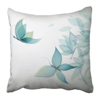 Plavi leptir Azure cvijeće poput leptira nadreal skica bijeli tirkizni jastučni jastučni jastučni jastuk