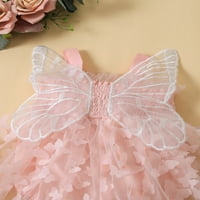 Coduop Toddler Baby Girls Tulle Tutu haljina ROMPER leptir bez rukava bez rukava za odmor