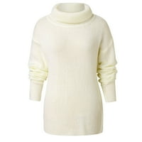 PhoneOap žene blokiraju džemper sa visokim vratom za žene dugih rukava pletenje pulover džemper bijeli